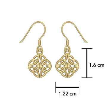 Celtic Knotwork Solid Gold Earrings GTE462 - Jewelry